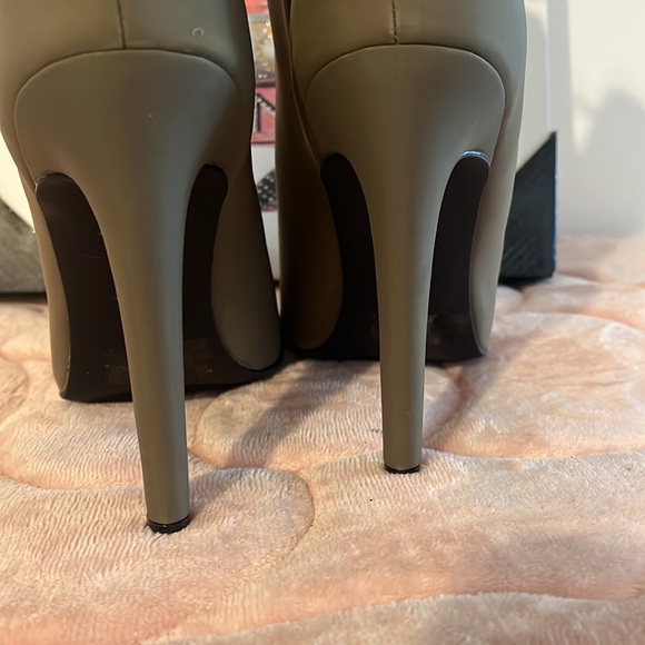 Green Ankle boots string up peep toe - Picture 4 of 8